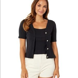 Madewell Pointelle Black Cardigan